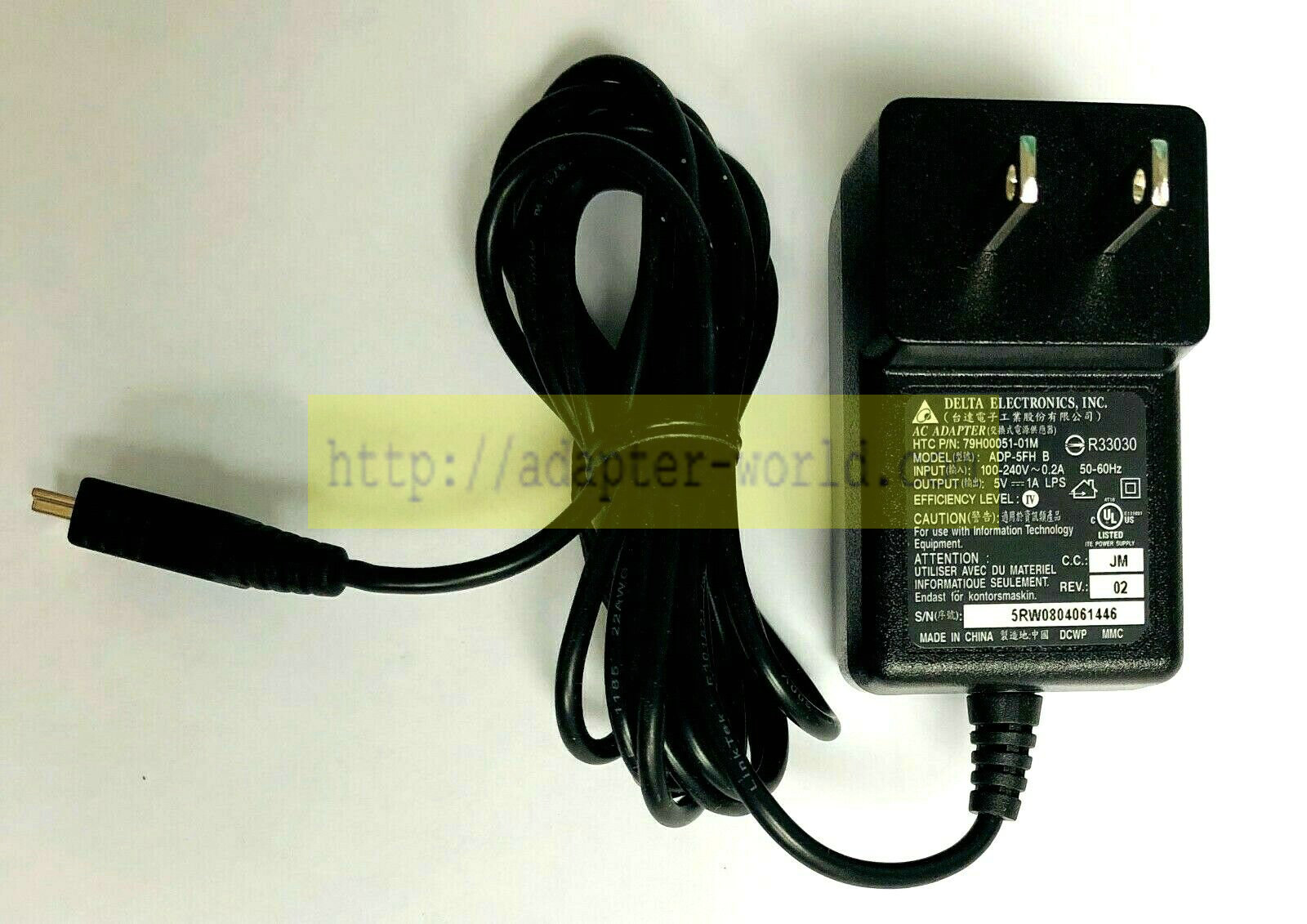 *Brand NEW*Delta Electronics 79H00051-01M ADP-5FH B Mini USB HTC Garmin Audiovox 5V 1A DC AC DC Adapter POWER